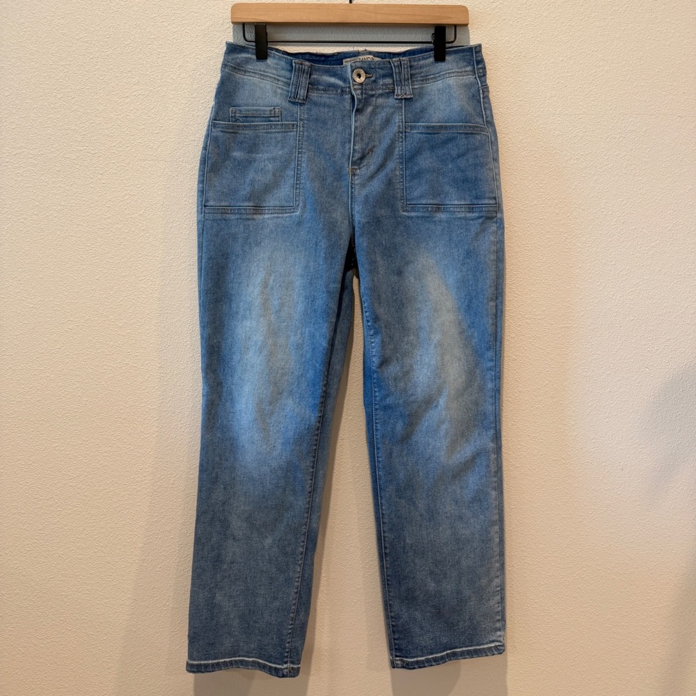 SANDPIPER Womens Jeans Utility Patch Pocket Straight Leg Stretch Denim 10P